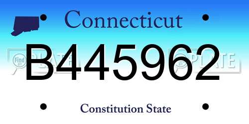 B445962 Connecticut License Plate
