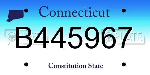 B445967 Connecticut License Plate