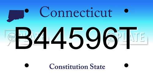 B44596T Connecticut License Plate