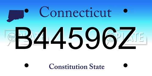 B44596Z Connecticut License Plate