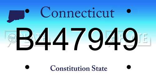 B447949 Connecticut License Plate