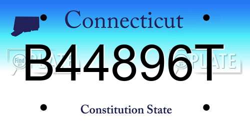 B44896T Connecticut License Plate