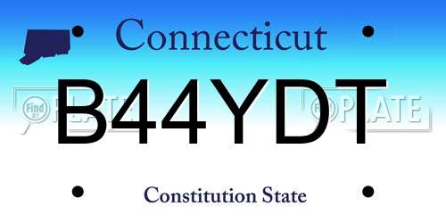 B44YDT Connecticut License Plate