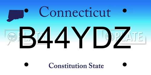 B44YDZ Connecticut License Plate