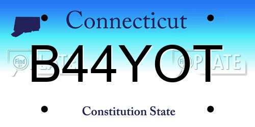 B44YOT Connecticut License Plate