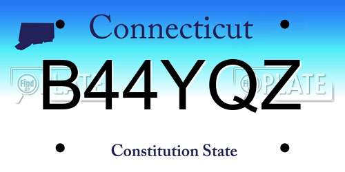 B44YQZ Connecticut License Plate