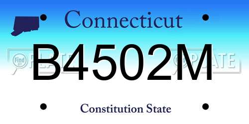 B4502M Connecticut License Plate