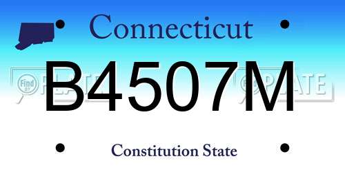 B4507M Connecticut License Plate