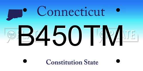 B450TM Connecticut License Plate