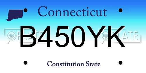 B450YK Connecticut License Plate
