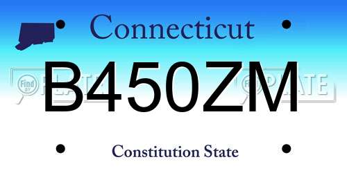 B450ZM Connecticut License Plate