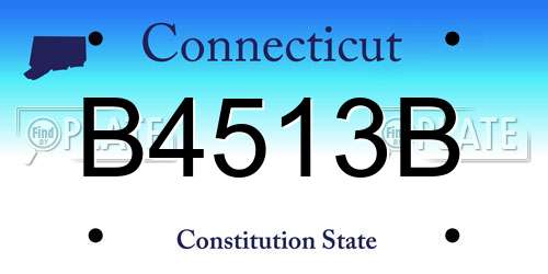 B4513B Connecticut License Plate