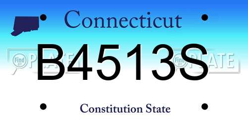 B4513S Connecticut License Plate