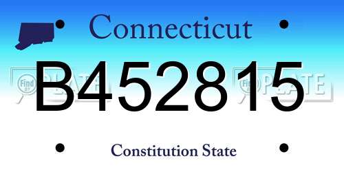 B452815 Connecticut License Plate