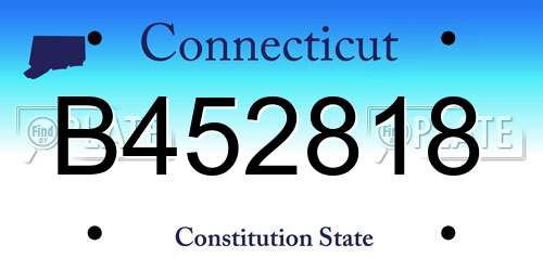 B452818 Connecticut License Plate