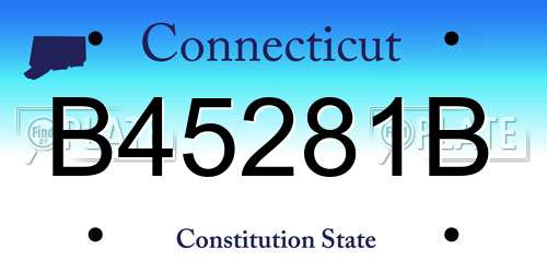 B45281B Connecticut License Plate
