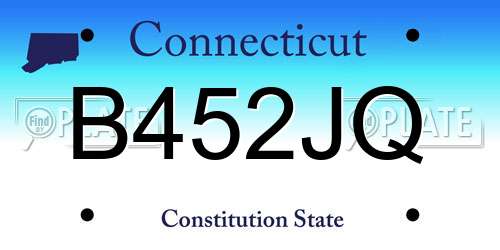 B452JQ Connecticut License Plate