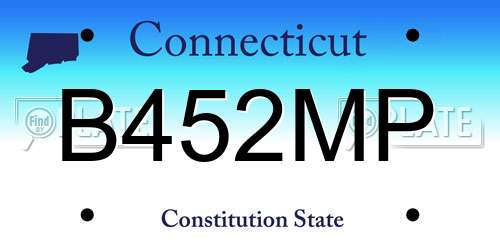 B452MP Connecticut License Plate