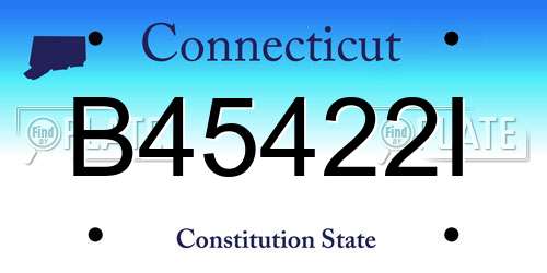 B45422I Connecticut License Plate