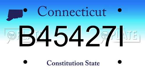 B45427I Connecticut License Plate