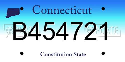 B454721 Connecticut License Plate