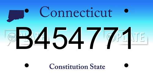 B454771 Connecticut License Plate