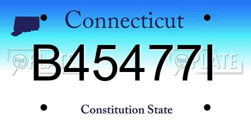 B45477I Connecticut License Plate