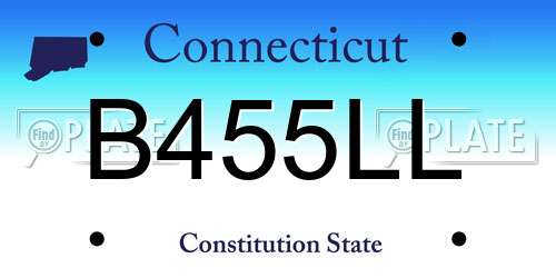 B455LL Connecticut License Plate