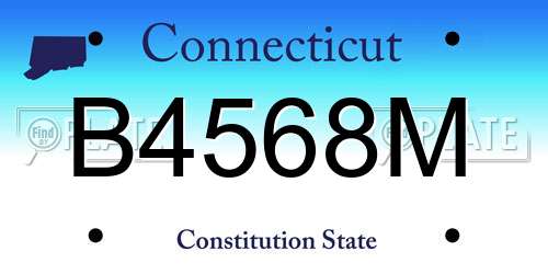 B4568M Connecticut License Plate