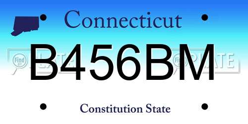 B456BM Connecticut License Plate