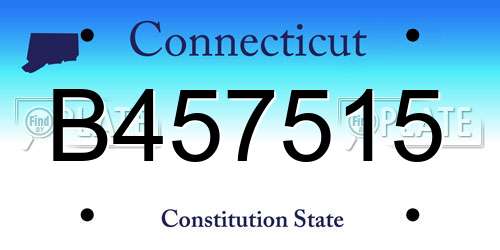B457515 Connecticut License Plate