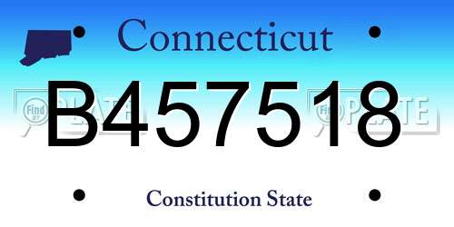 B457518 Connecticut License Plate