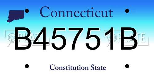B45751B Connecticut License Plate