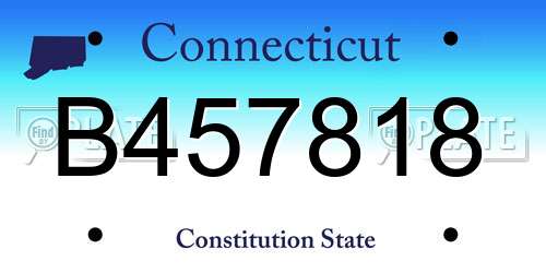 B457818 Connecticut License Plate