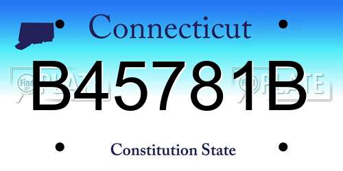 B45781B Connecticut License Plate