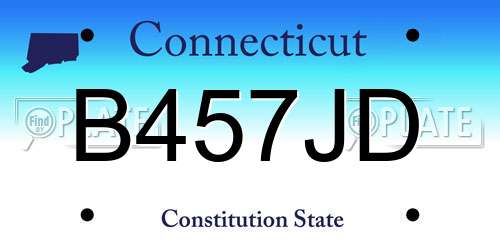 B457JD Connecticut License Plate