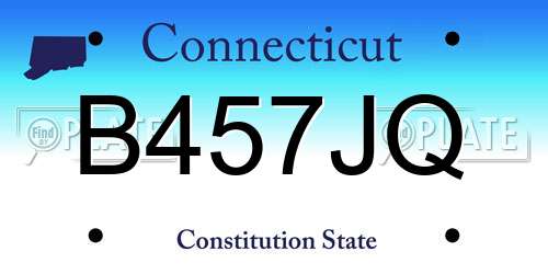B457JQ Connecticut License Plate
