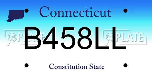 B458LL Connecticut License Plate