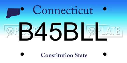 B45BLL Connecticut License Plate