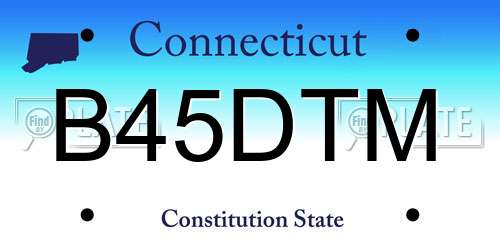 B45DTM Connecticut License Plate
