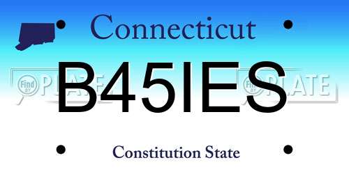 B45IES Connecticut License Plate