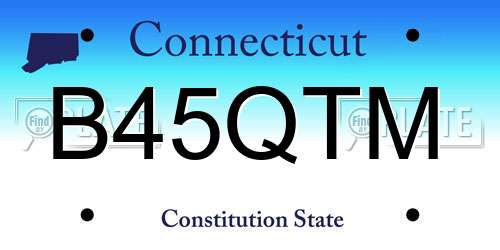 B45QTM Connecticut License Plate