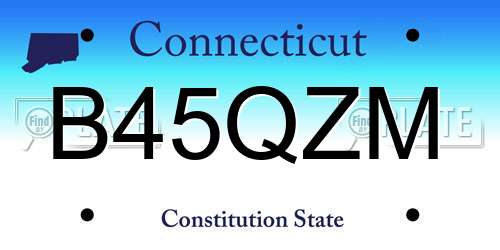 B45QZM Connecticut License Plate