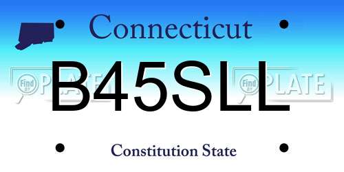 B45SLL Connecticut License Plate