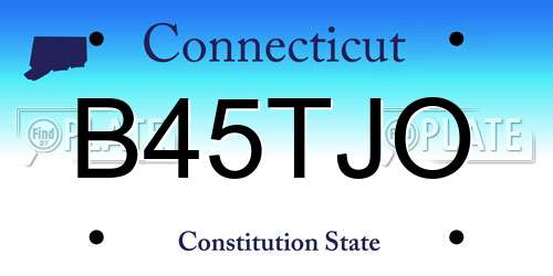 B45TJO Connecticut License Plate