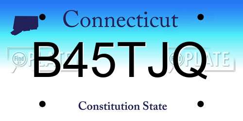 B45TJQ Connecticut License Plate
