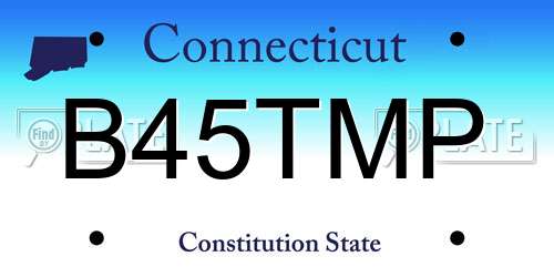 B45TMP Connecticut License Plate