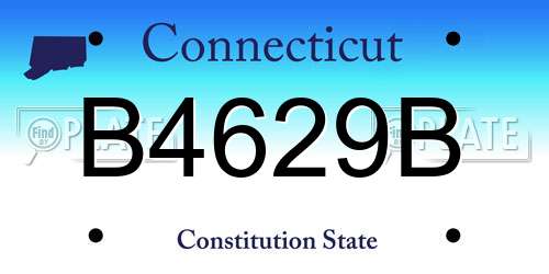 B4629B Connecticut License Plate