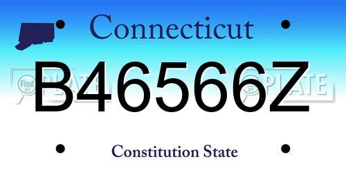 B46566Z Connecticut License Plate