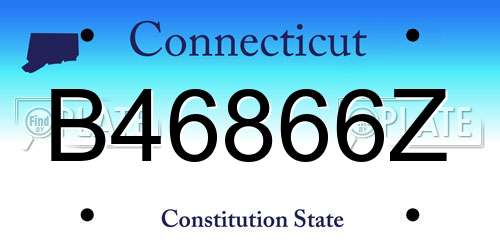 B46866Z Connecticut License Plate